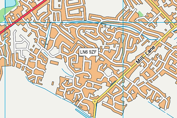 LN6 9ZF map - OS VectorMap District (Ordnance Survey)