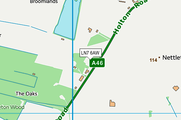 LN7 6AW map - OS VectorMap District (Ordnance Survey)