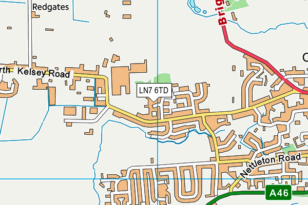 LN7 6TD map - OS VectorMap District (Ordnance Survey)