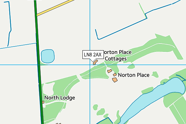 LN8 2AX map - OS VectorMap District (Ordnance Survey)
