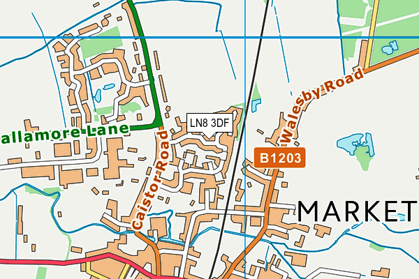 LN8 3DF map - OS VectorMap District (Ordnance Survey)