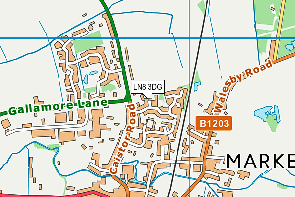 LN8 3DG map - OS VectorMap District (Ordnance Survey)