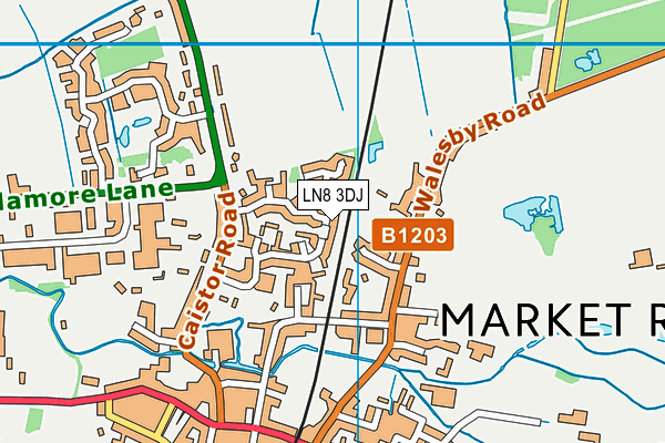LN8 3DJ map - OS VectorMap District (Ordnance Survey)