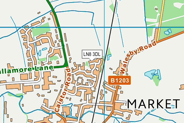 LN8 3DL map - OS VectorMap District (Ordnance Survey)