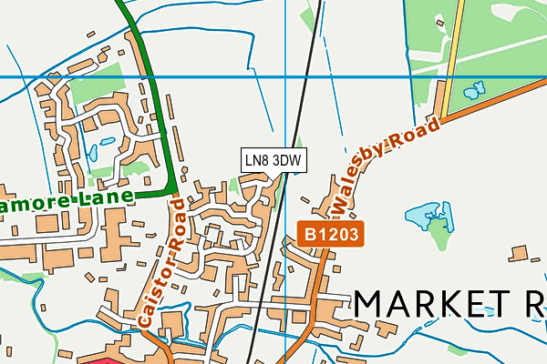 LN8 3DW map - OS VectorMap District (Ordnance Survey)