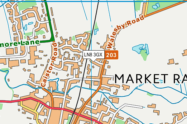 LN8 3GX map - OS VectorMap District (Ordnance Survey)