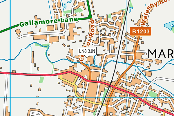 LN8 3JN map - OS VectorMap District (Ordnance Survey)