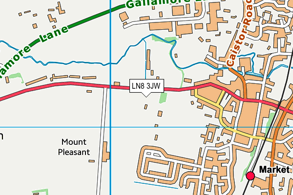 Market Rasen Leisure Centre map (LN8 3JW) - OS VectorMap District (Ordnance Survey)
