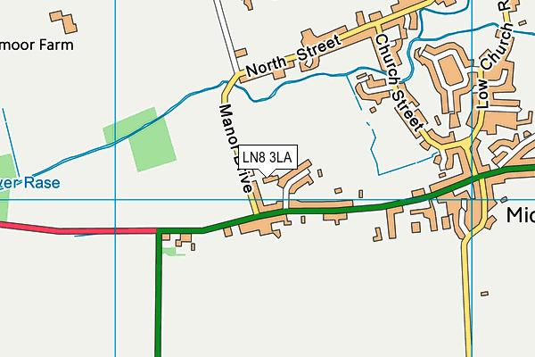 LN8 3LA map - OS VectorMap District (Ordnance Survey)