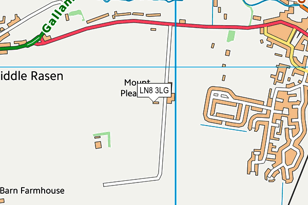 LN8 3LG map - OS VectorMap District (Ordnance Survey)