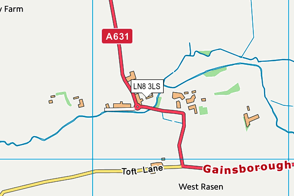 LN8 3LS map - OS VectorMap District (Ordnance Survey)