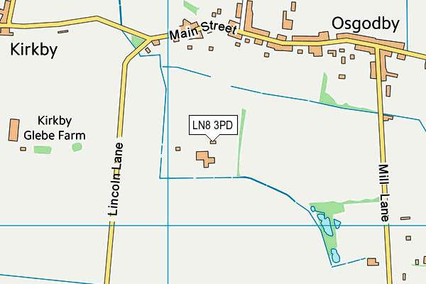 LN8 3PD map - OS VectorMap District (Ordnance Survey)