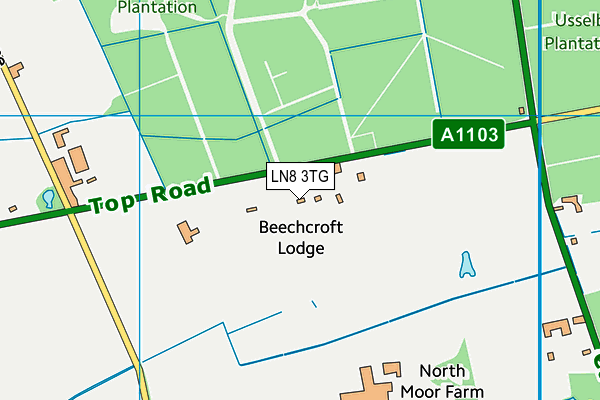 LN8 3TG map - OS VectorMap District (Ordnance Survey)