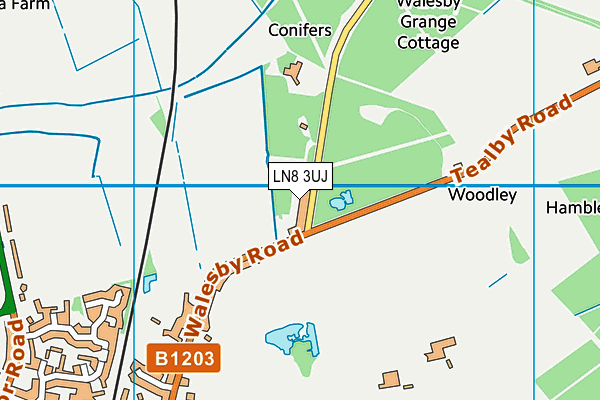 LN8 3UJ map - OS VectorMap District (Ordnance Survey)