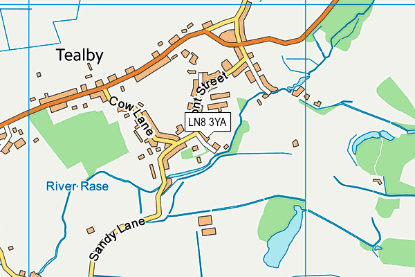 LN8 3YA map - OS VectorMap District (Ordnance Survey)