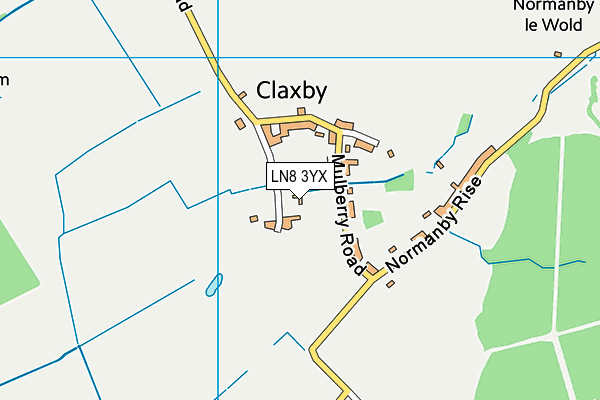 LN8 3YX map - OS VectorMap District (Ordnance Survey)