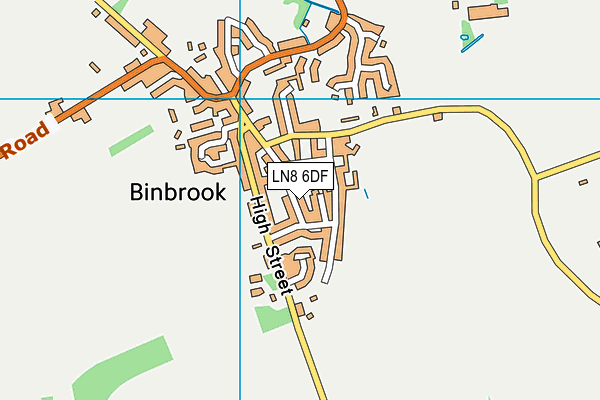 LN8 6DF map - OS VectorMap District (Ordnance Survey)