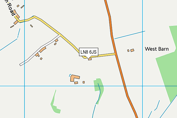 LN8 6JS map - OS VectorMap District (Ordnance Survey)