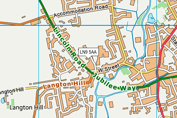 LN9 5AA map - OS VectorMap District (Ordnance Survey)