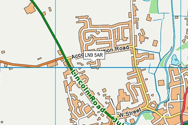 LN9 5AR map - OS VectorMap District (Ordnance Survey)