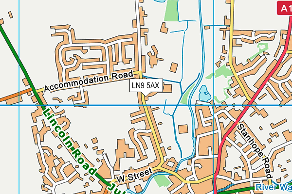 LN9 5AX map - OS VectorMap District (Ordnance Survey)
