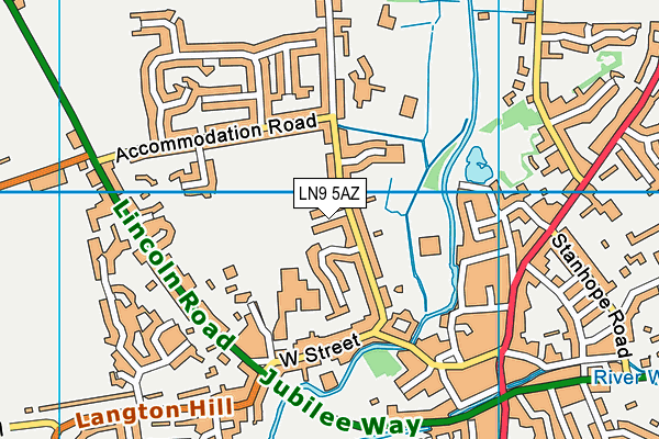 LN9 5AZ map - OS VectorMap District (Ordnance Survey)