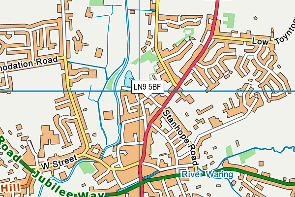 LN9 5BF map - OS VectorMap District (Ordnance Survey)