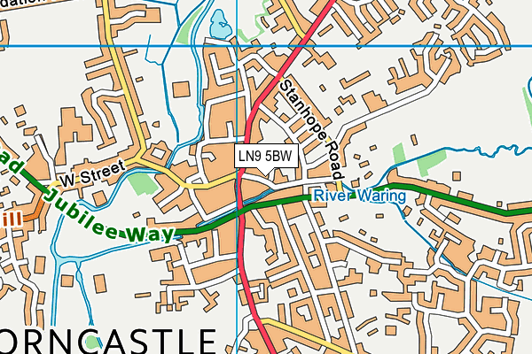 LN9 5BW map - OS VectorMap District (Ordnance Survey)