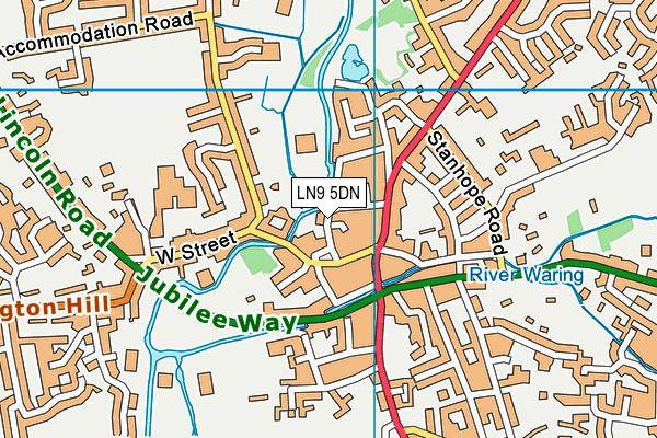 LN9 5DN map - OS VectorMap District (Ordnance Survey)