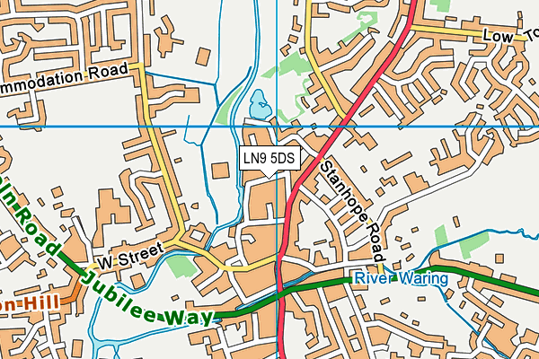 LN9 5DS map - OS VectorMap District (Ordnance Survey)