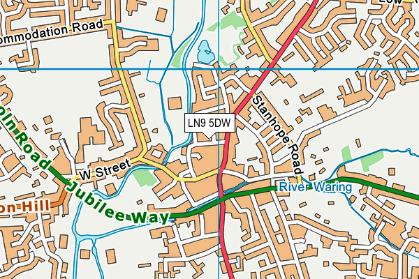 LN9 5DW map - OS VectorMap District (Ordnance Survey)
