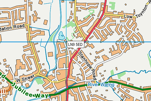 LN9 5ED map - OS VectorMap District (Ordnance Survey)