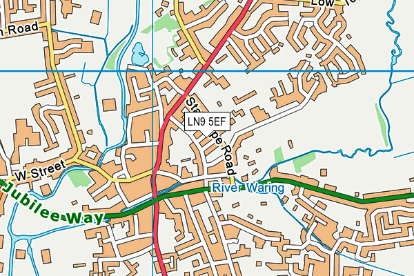 LN9 5EF map - OS VectorMap District (Ordnance Survey)