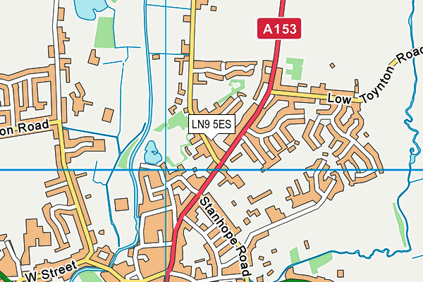 LN9 5ES map - OS VectorMap District (Ordnance Survey)