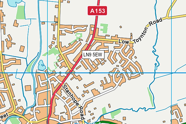 LN9 5EW map - OS VectorMap District (Ordnance Survey)