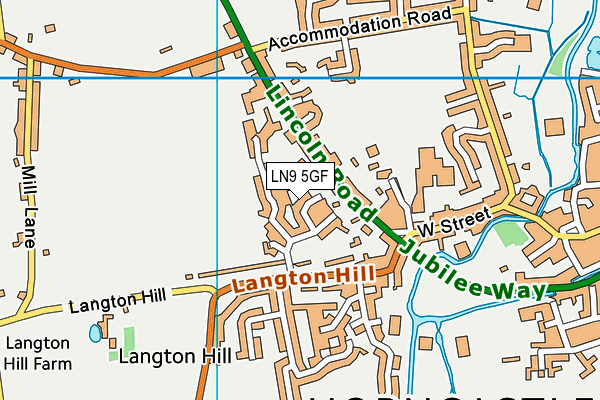 LN9 5GF map - OS VectorMap District (Ordnance Survey)