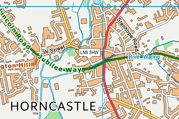 LN9 5HW map - OS VectorMap District (Ordnance Survey)