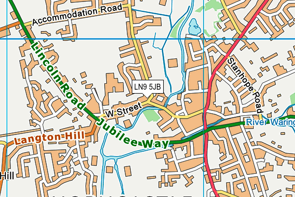 LN9 5JB map - OS VectorMap District (Ordnance Survey)