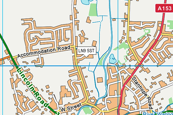 LN9 5ST map - OS VectorMap District (Ordnance Survey)