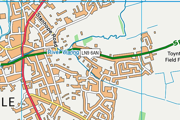 LN9 6AN map - OS VectorMap District (Ordnance Survey)