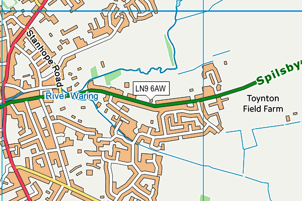 LN9 6AW map - OS VectorMap District (Ordnance Survey)