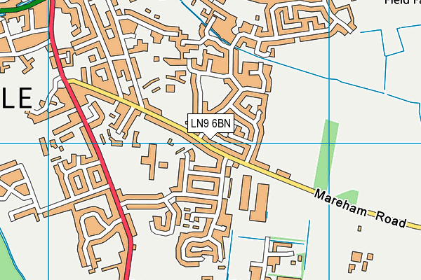 LN9 6BN map - OS VectorMap District (Ordnance Survey)