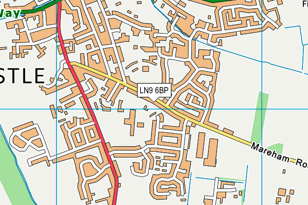 LN9 6BP map - OS VectorMap District (Ordnance Survey)