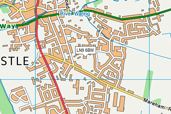 LN9 6BW map - OS VectorMap District (Ordnance Survey)