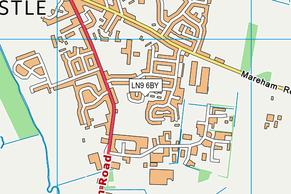 LN9 6BY map - OS VectorMap District (Ordnance Survey)