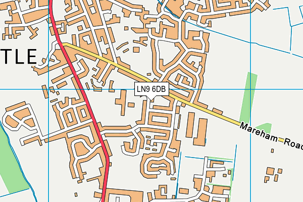 LN9 6DB map - OS VectorMap District (Ordnance Survey)