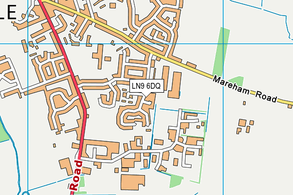 LN9 6DQ map - OS VectorMap District (Ordnance Survey)