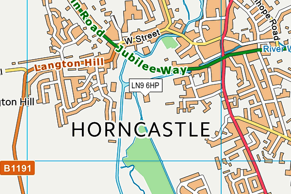 Horncastle Playing Fields map (LN9 6HP) - OS VectorMap District (Ordnance Survey)