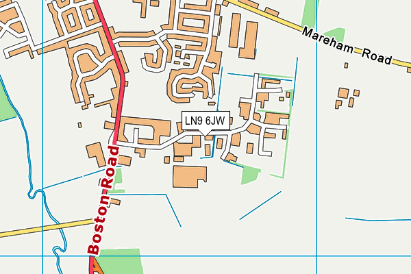 LN9 6JW map - OS VectorMap District (Ordnance Survey)