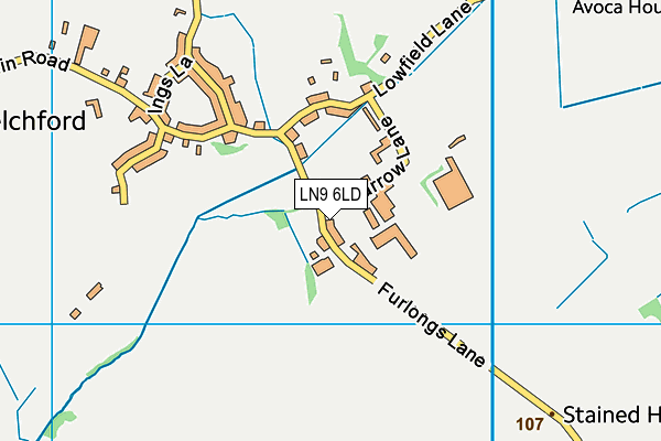 LN9 6LD map - OS VectorMap District (Ordnance Survey)